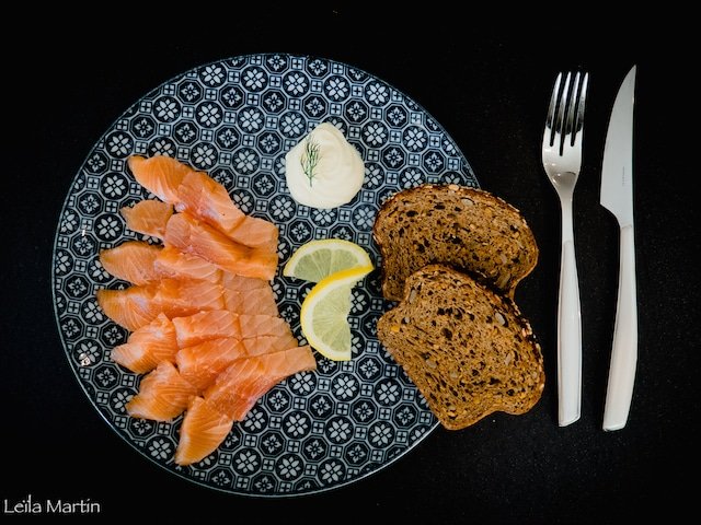 une Truite gravlax vanille et agrumes