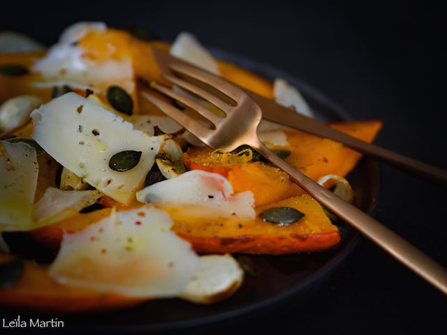 Du potimarron rôti, graines de courges et Bargkass