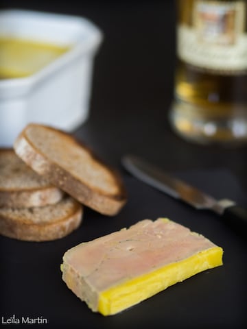 Tranche de foie gras mi-cuit au whisky alsacien et à la vanille