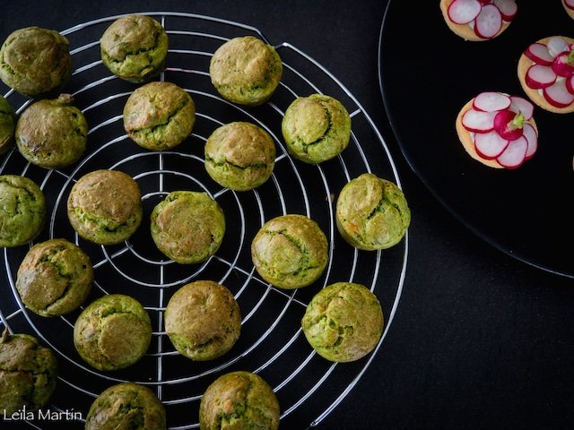 Recette de petits cakes au vert de poireau, lardons et tomme du Ried