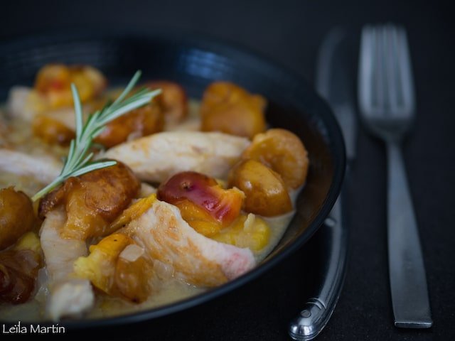 recette d'aiguillettes de poulet aux mirabelles et au Gewurztraminer