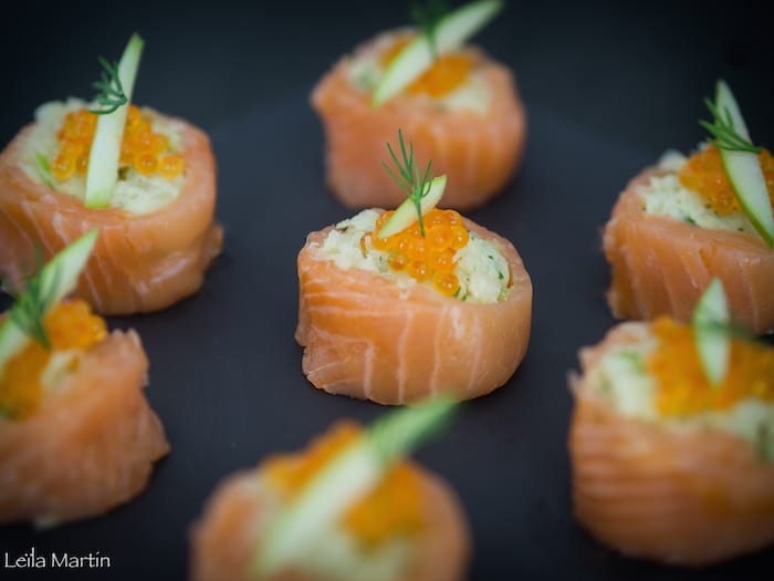 recette de california rolls au saumon fumé, choucroute crue, pomme granny et raifort