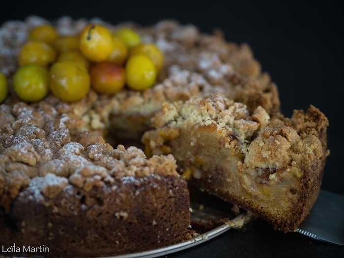 recette du gâteau carry streusel aux mirabelles et à la cannelle