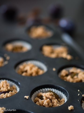 recette de mini-moelleux noix quetsches et streusel noix-cannelle