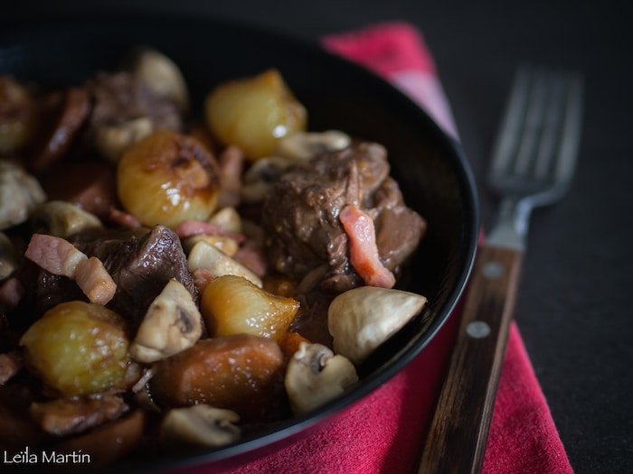 recette de boeuf bourguignon au Pinot noir d'Alsace