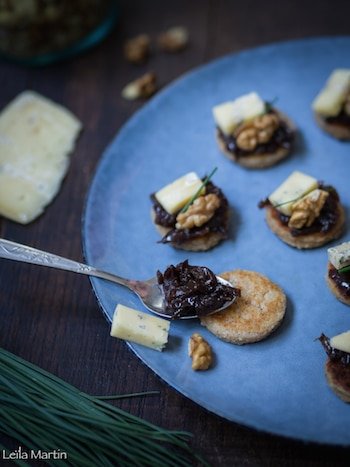 recette de griesknepfle aux noix, oignons confits et bleu d'Hachimette