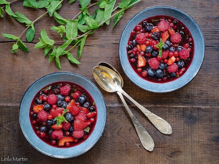 Recette de soupe de fruits rouges au Gewurtztraminer