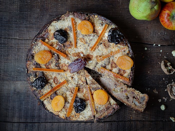 recette de mendiant alsacien (bettelmann) pomme, poire et fruits secs