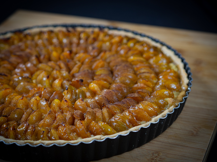 recette de tarte à la mirabelle et à la crème d'amandes