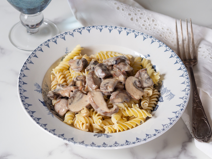 recette de pâtes aux champignons et au reblochon